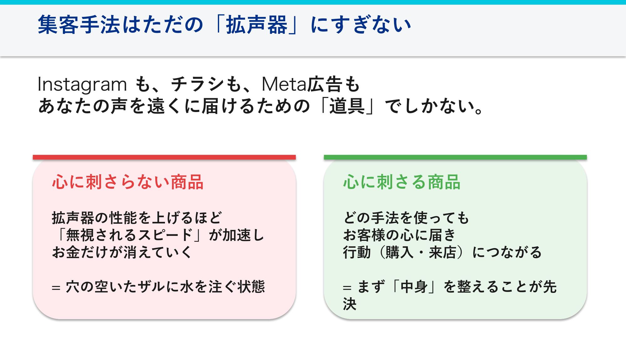 集客手法はただの拡声器にすぎない