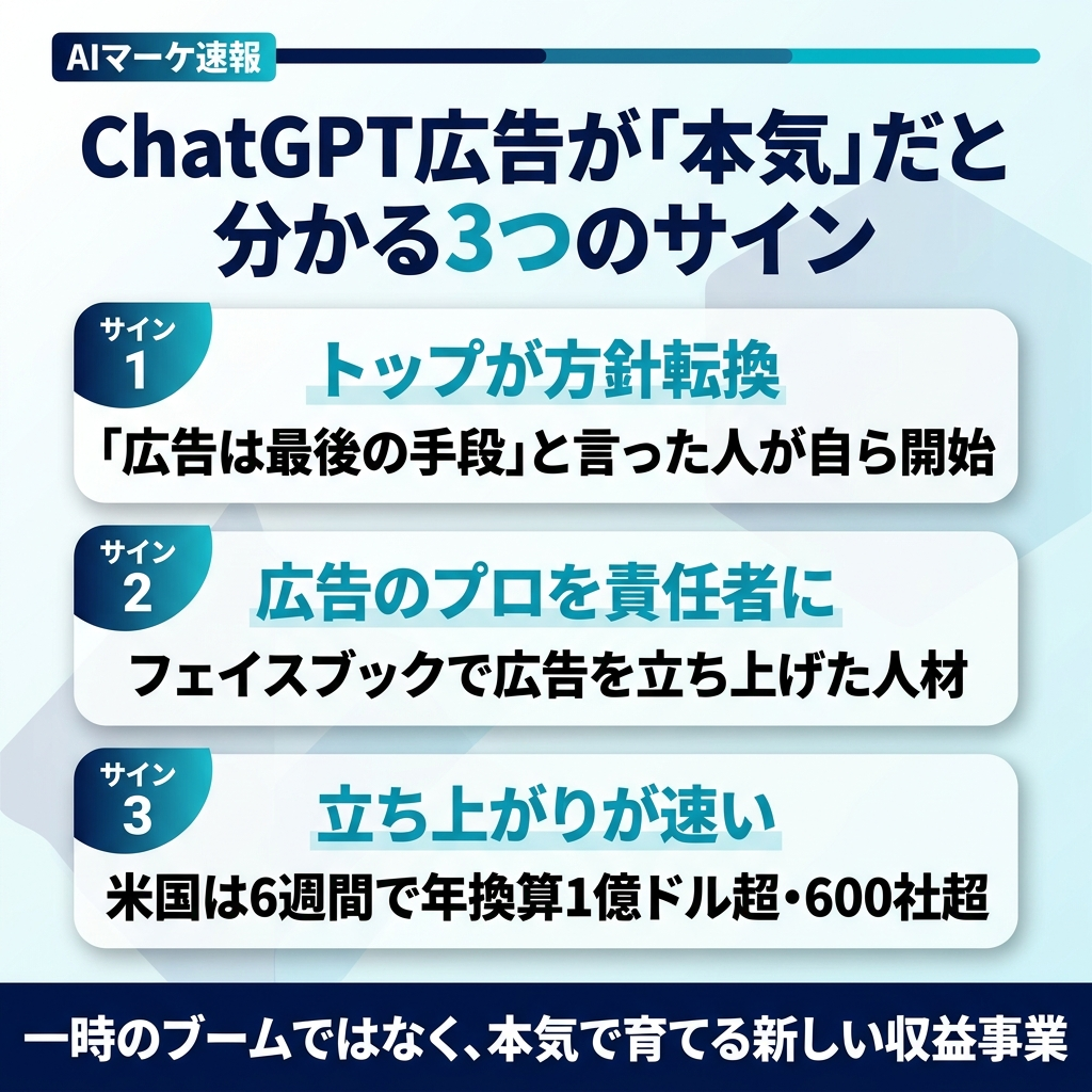 ChatGPT広告が本気だとわかる3つのサイン