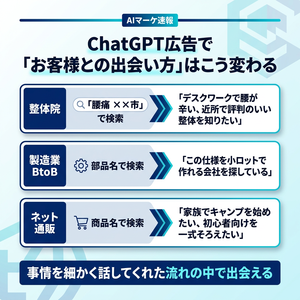 ChatGPT広告で業種別にお客様との出会い方が変わる