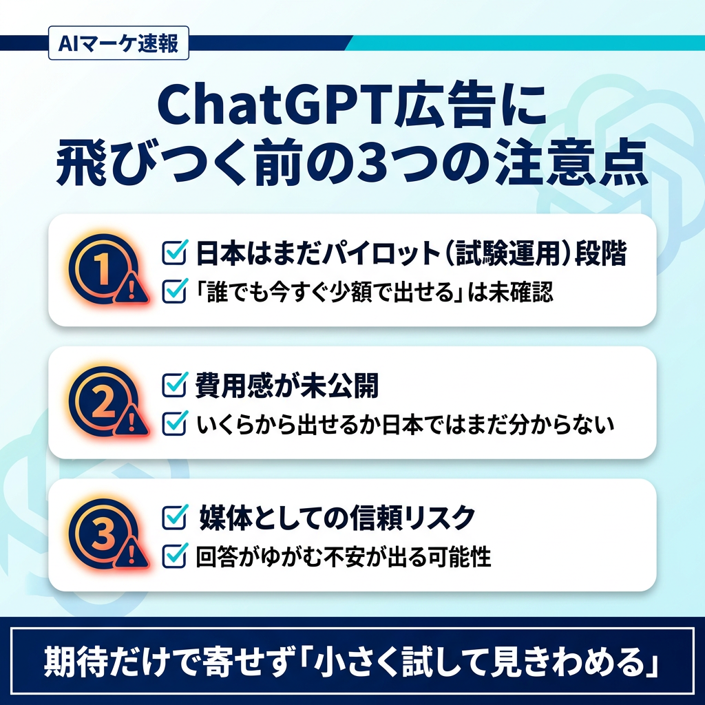 ChatGPT広告に飛びつく前の3つの注意点