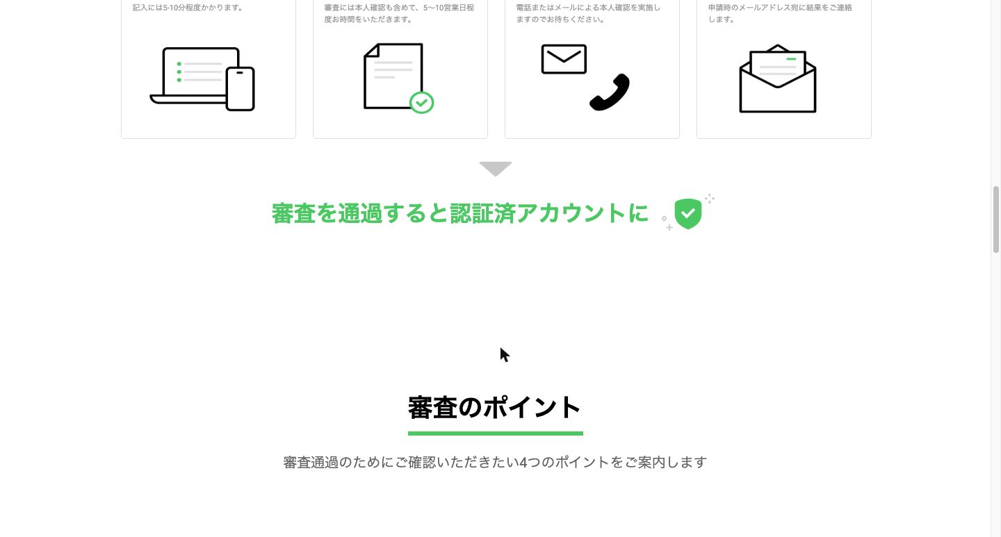 認証済アカウント審査の流れ。申込みフォームの記入から結果の案内まで
