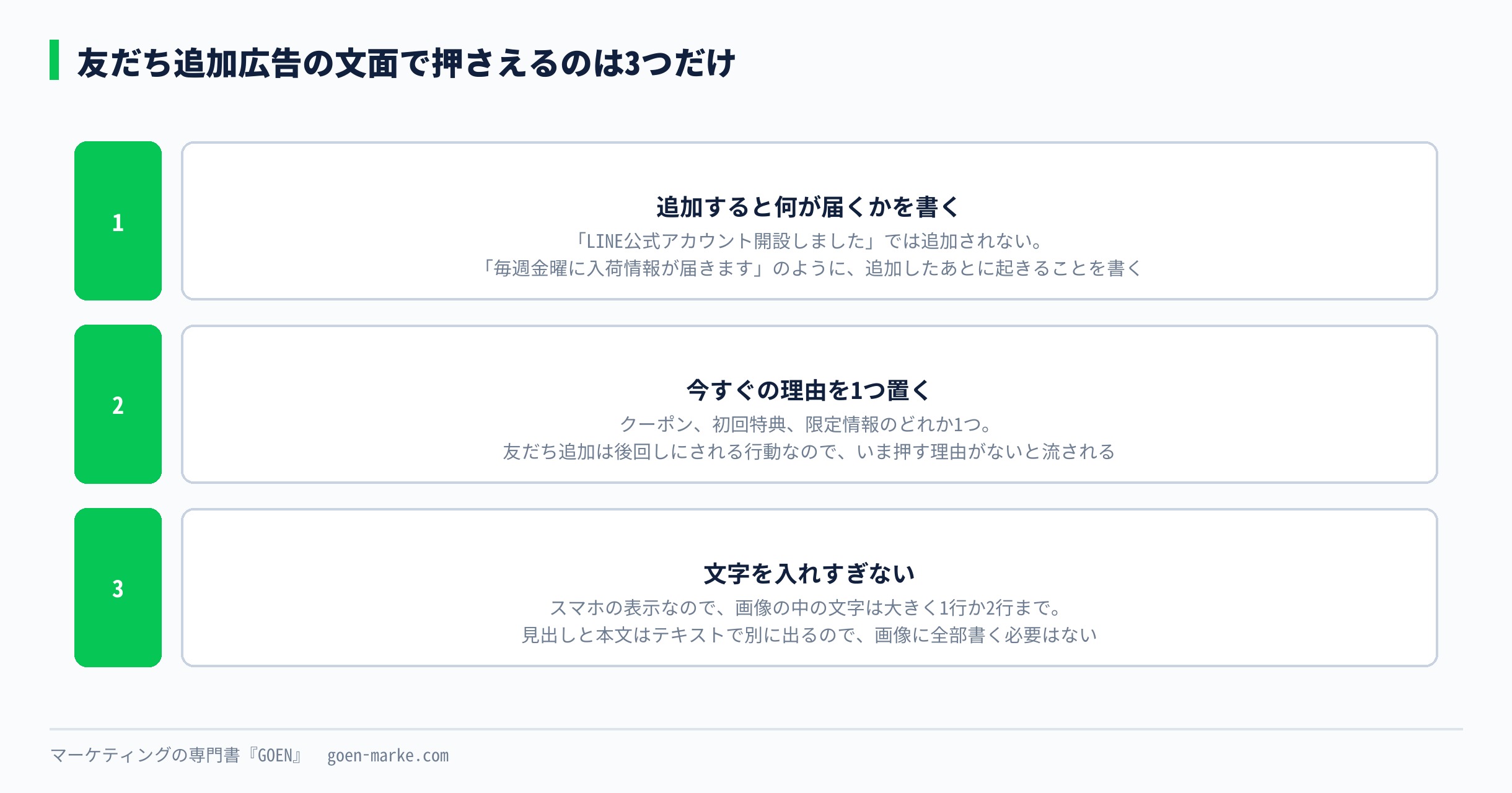 友だち追加広告の文面で押さえる3つ