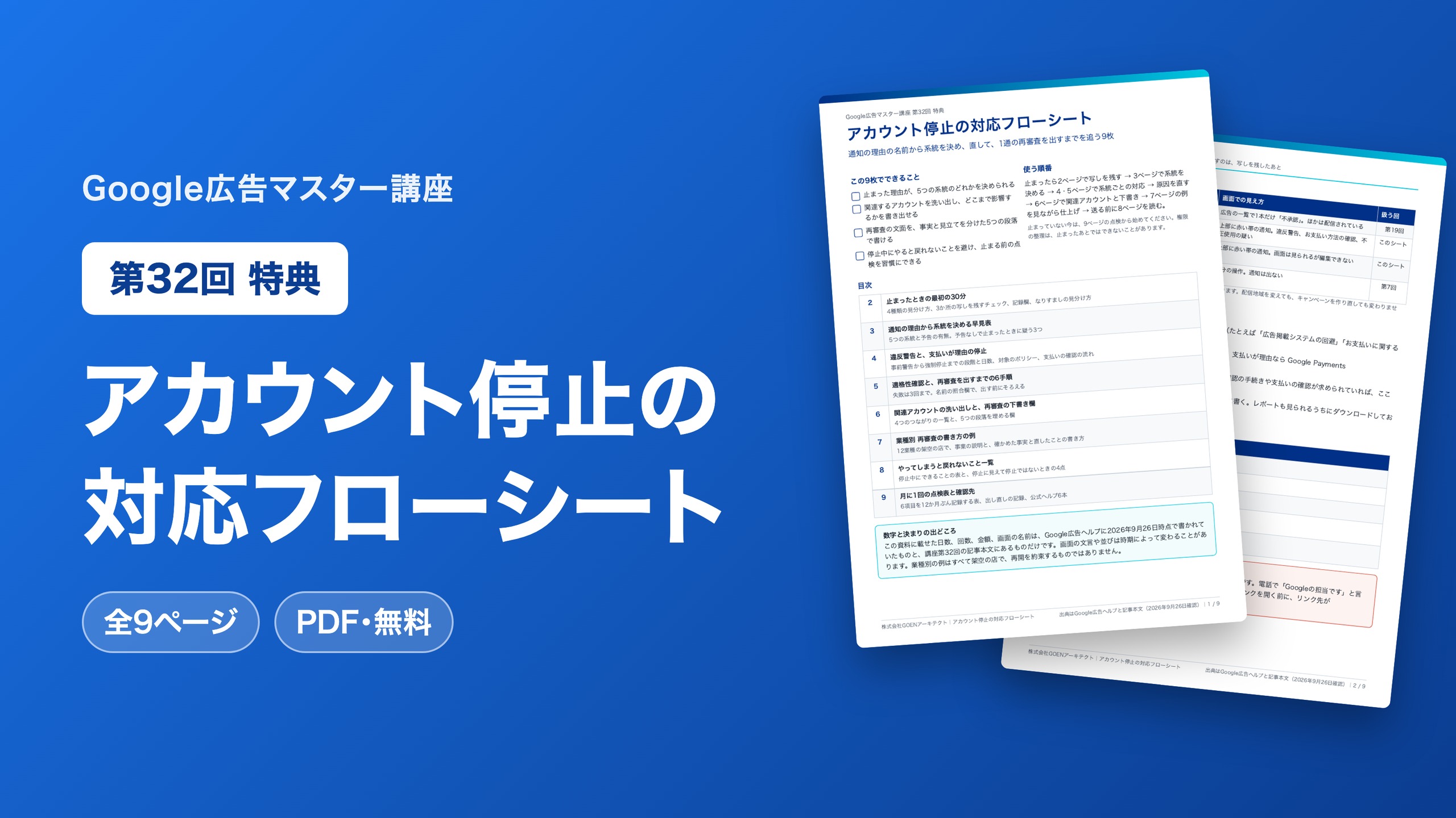 アカウント停止の対応フローシート