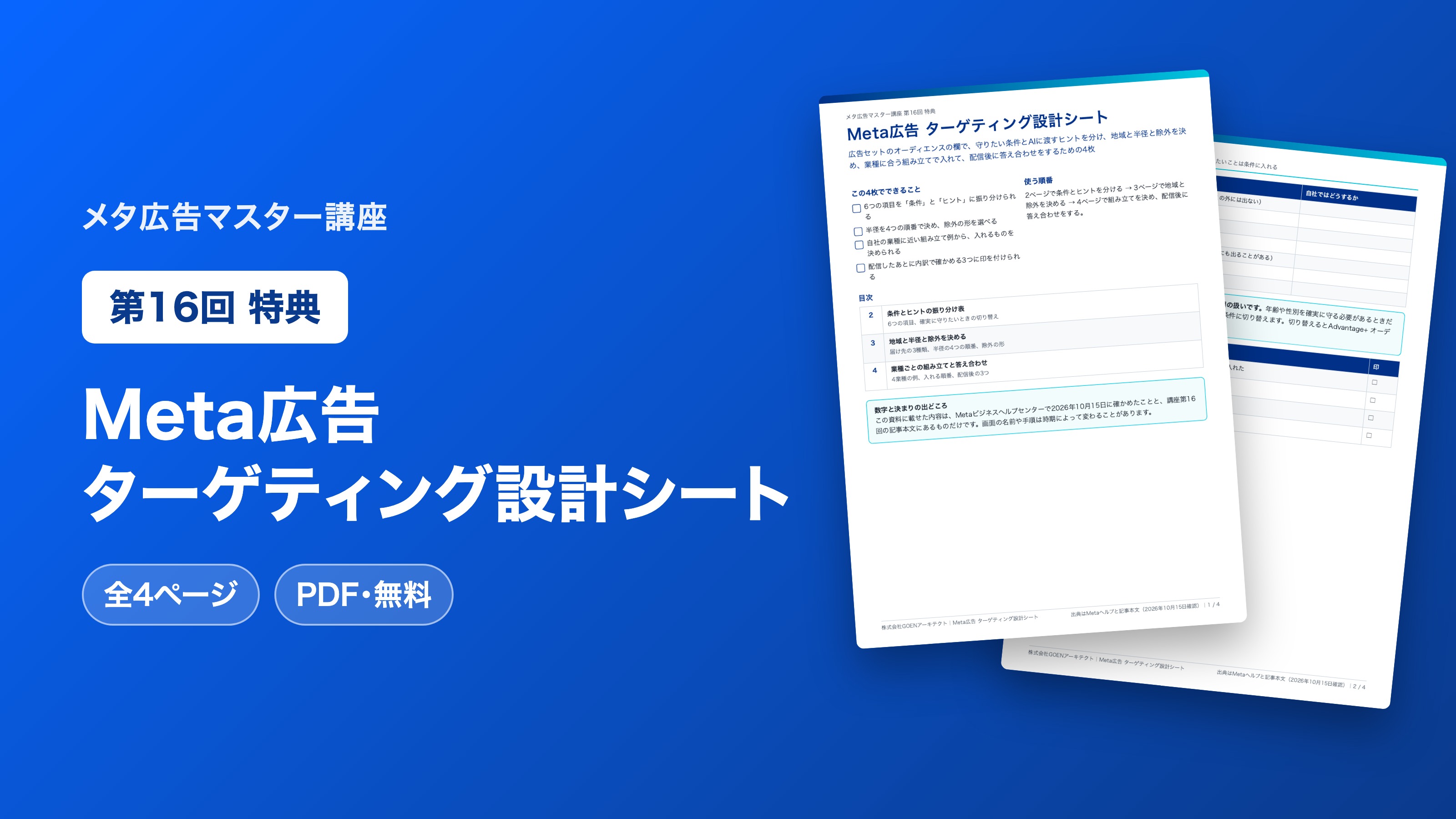 Meta広告 ターゲティング設計シート