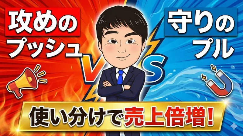 攻めのプッシュと守りのプル